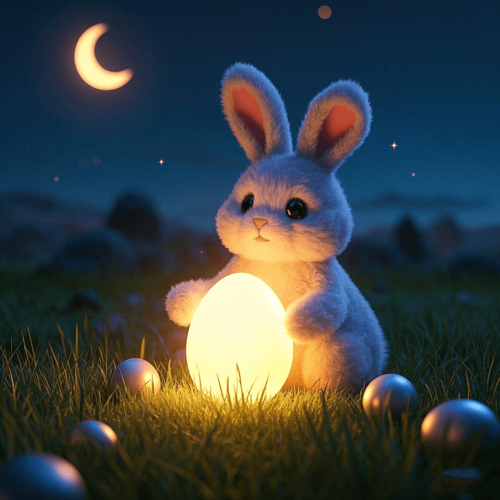 Plush Bunny with Light Up Egg,Igniting the Customization Craze!