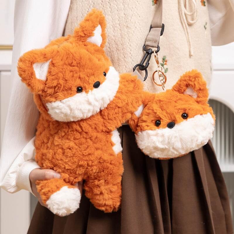 Custom Stuffed Animals Stylish Functional Pouches Charming Fox Coin Purse for Kids Adults Shopping Travel Gift
